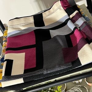 SHEIN Black and Pink Geometric Pencil Skirt